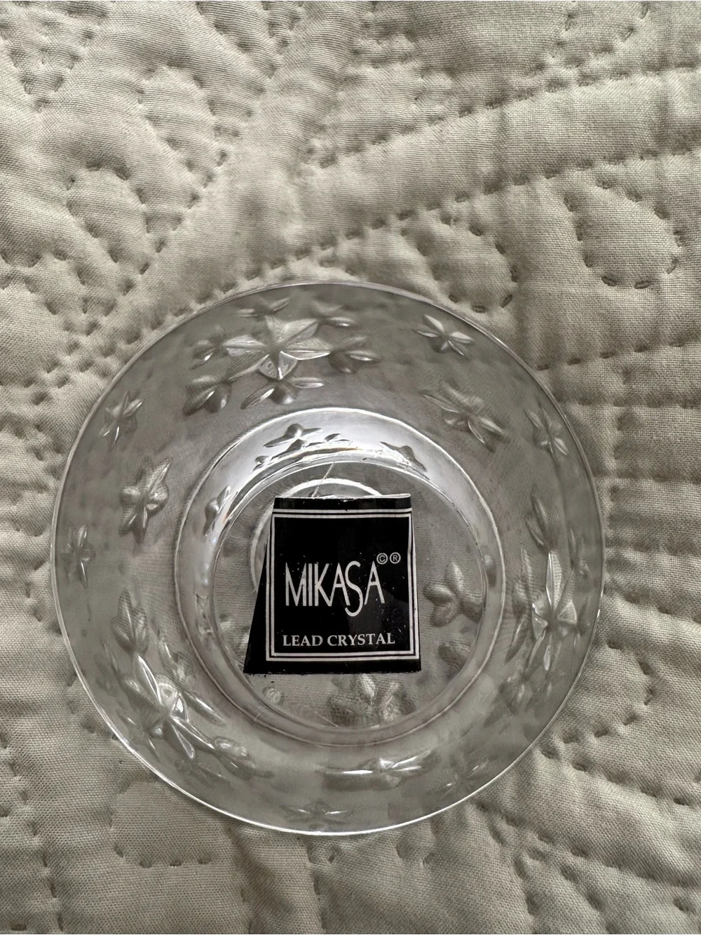 Mikasa Lead Crystal Candle Holder “Radiant Star” Appx 4” Diameter